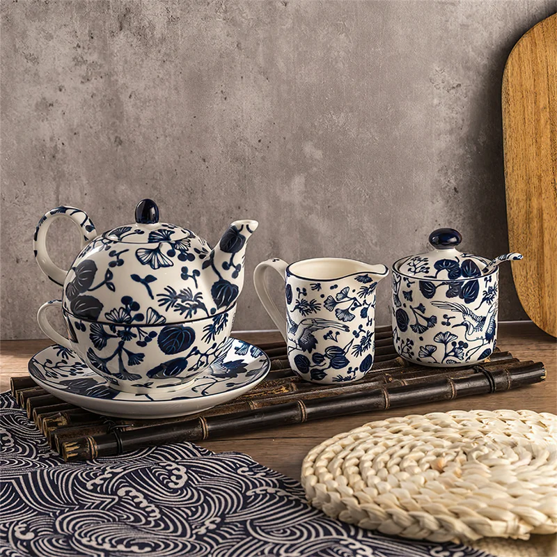 Korean Tea Set - Ceramic Coffee Tea Set Korean Blue