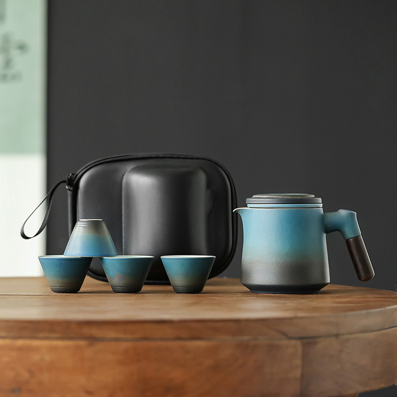 Korean Tea Set - Simple 1 Pot 4 Cups Travel
