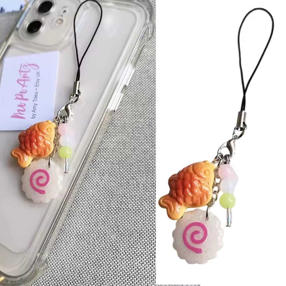 Tteokbokki Rice Cake - Cute Acrylic Pink Squid Roll Phone