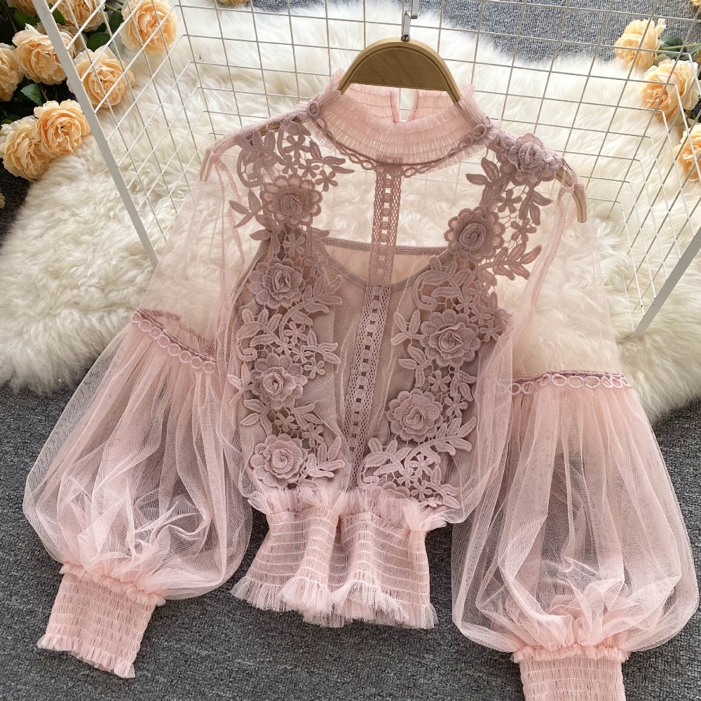 2Pcs/Set Lace Puff Long Sleeve - Korean Lifestyle 评论和价格