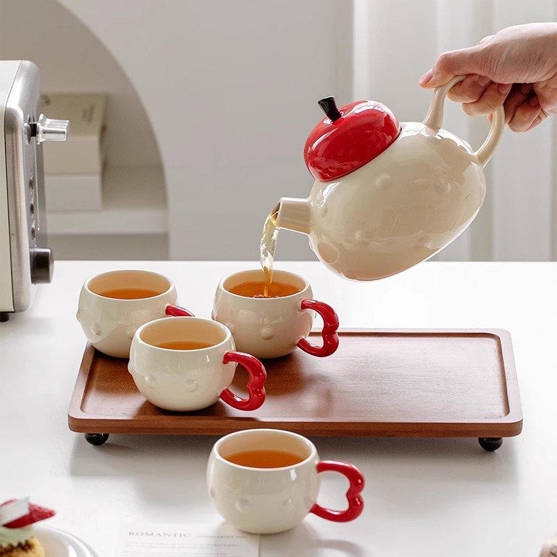 Korean Creative Cartoon Apple  - Korean Tea Set 评论和价格