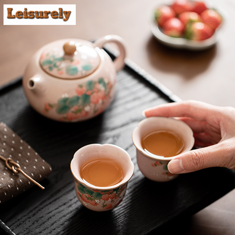 Antique Pink Ru Kiln Teacup St - Korean Tea Set 评论和价格