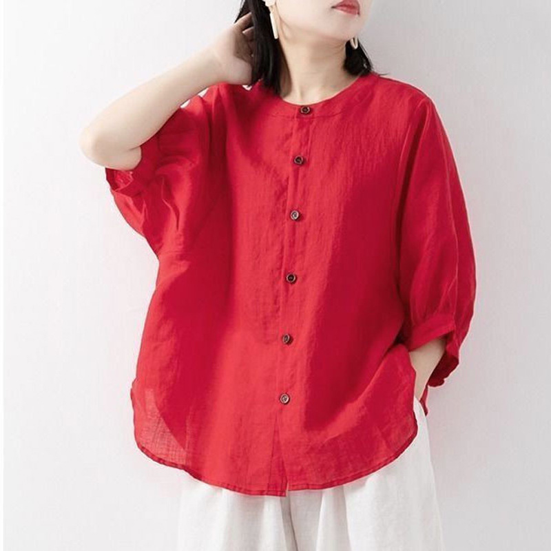 Cotton and linen shirt women's - Korean Lifestyle 评论和价格