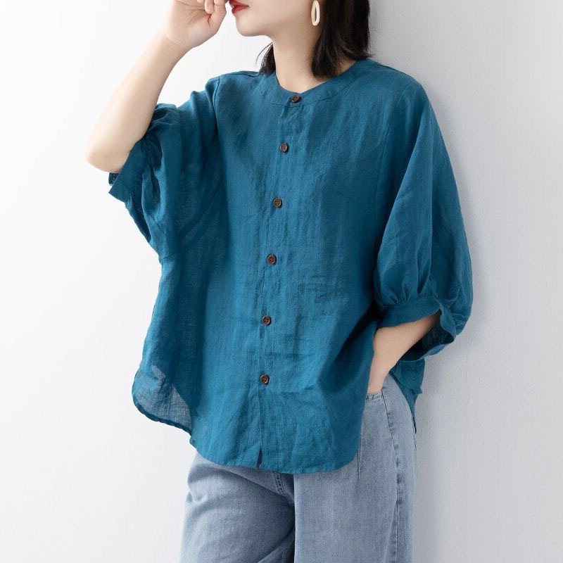 Cotton and linen shirt women's - Korean Lifestyle 评论和价格