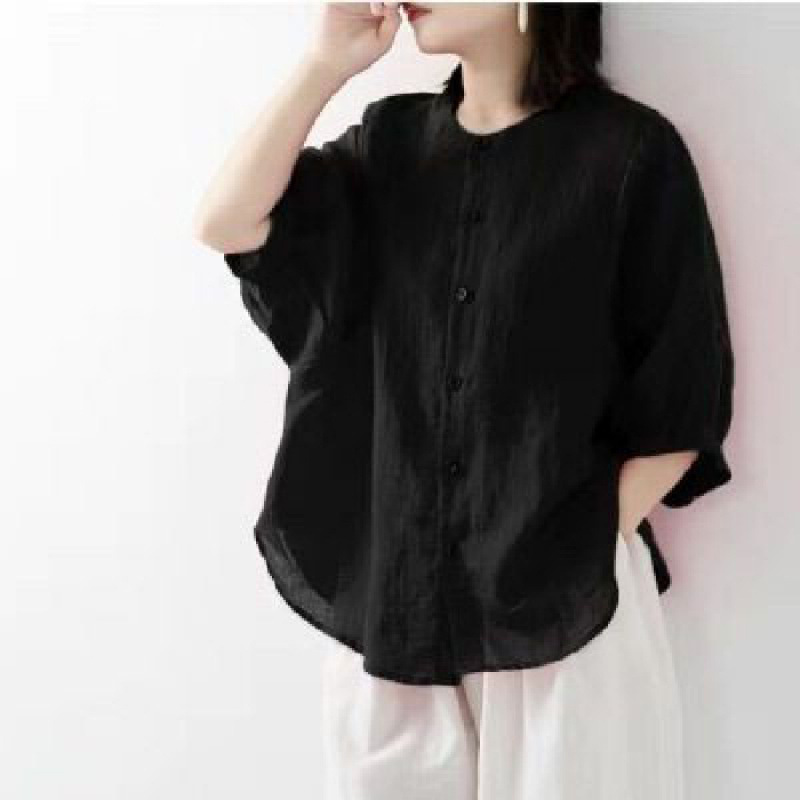 Cotton and linen shirt women's - Korean Lifestyle 评论和价格