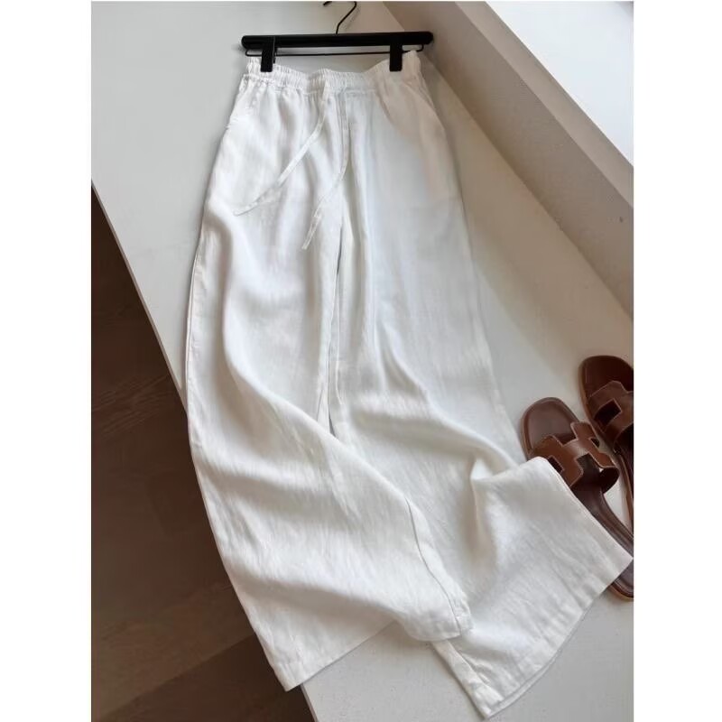 Korean White Cotton Linen Wide - Korean Lifestyle 评论和价格