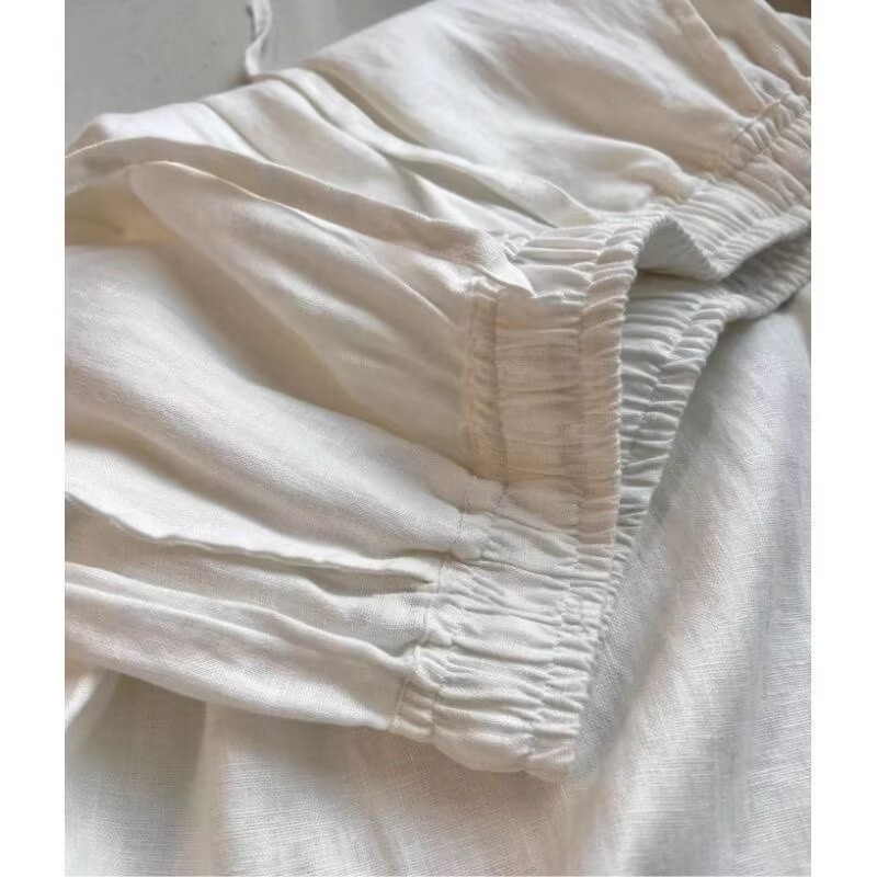 Korean White Cotton Linen Wide - Korean Lifestyle 评论和价格