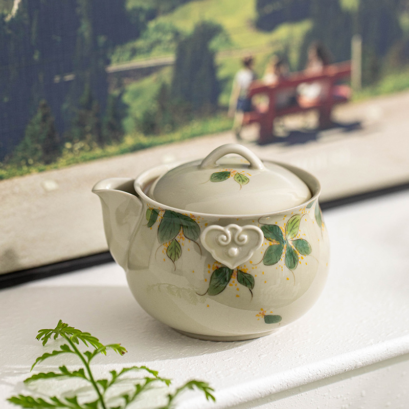Hand-Painted Osmanthus One Pot - Korean Tea Set 评论和价格