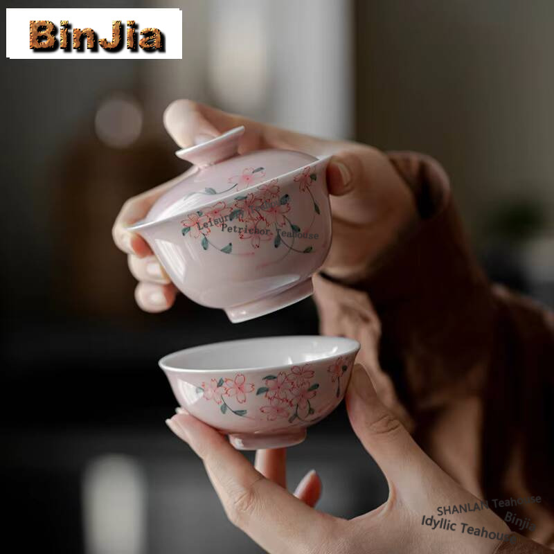Hand-painted Cherry Blossom Te - Korean Tea Set 评论和价格