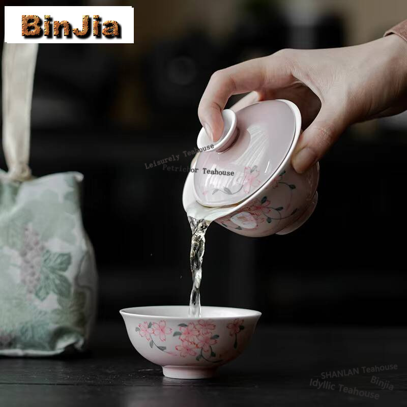Hand-painted Cherry Blossom Te - Korean Tea Set 评论和价格
