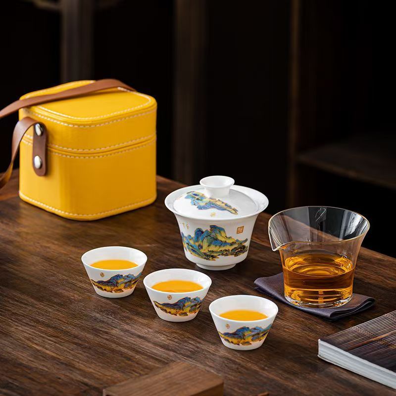 Travel Jade White Porcelain Te - Korean Tea Set 评论和价格